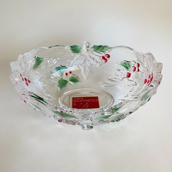 Mikasa Christmas Holiday Bloom Bloom Glass Basket - Picture 7 of 12